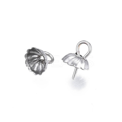 Non-Tarnish 304 Stainless Steel Cup Peg Bails Pendants STAS-S057-56-1