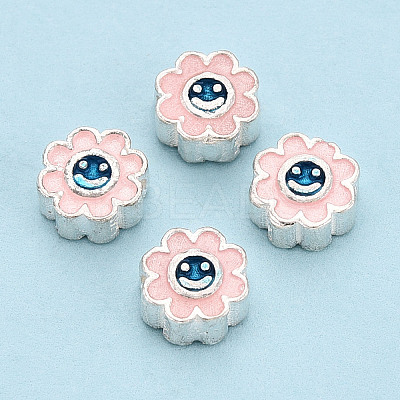 925 Sterling Silver Enamel Beads STER-T008-36C-1