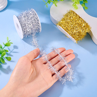 20 Yards 2 Colors Plastic Shiny Tinsel Hanging Garland AJEW-TA0002-16-1