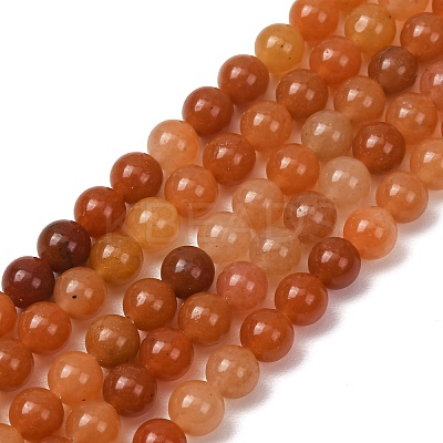 Natural Red Aventurine Bead Strands X-G-P257-02-6mm-1