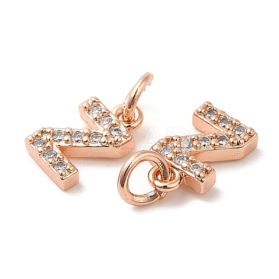 Brass Micro Pave Grade AAA Cubic Zirconia Charms ZIRC-P067-11RG-Z-NR-1
