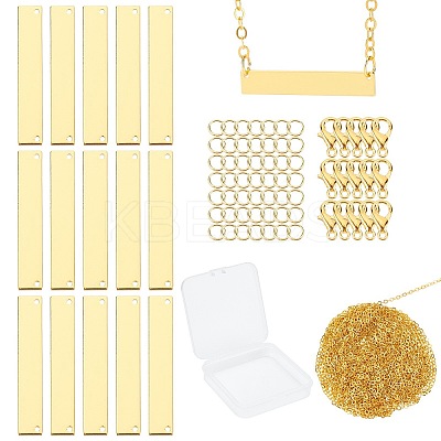 DIY Stamping Blank Tag Pendant Necklaces Making Kits DIY-SC0013-40G-1