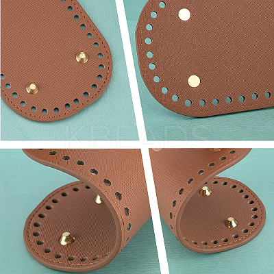 6Pcs 6 Styles Imitation Leather Knitting Crochet Bags Bottom DIY-PH0006-58-1