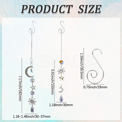 DIY Moon Star Hanging Suncatcher Making Kits DIY-SC0030-72-1