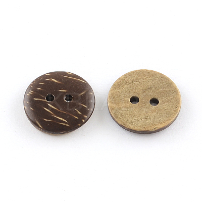 2-Hole Flat Round Coconut Buttons BUTT-R035-004-1
