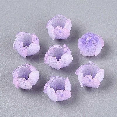 Flower Acrylic Bead Caps SACR-T017-49F-1