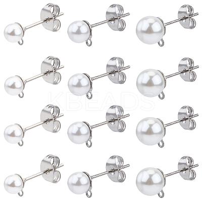 304 Stainless Steel Stud Earring Findings EJEW-SP0001-17L-1