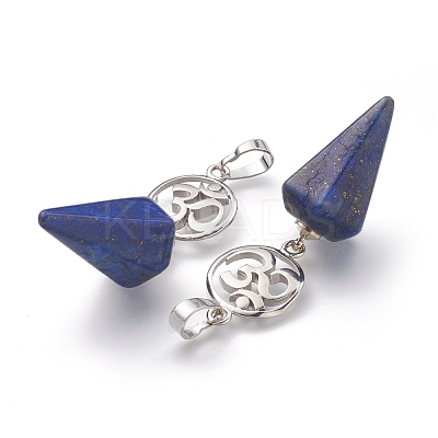 Natural Dyed Lapis Lazuli Pendants G-O194-03-1