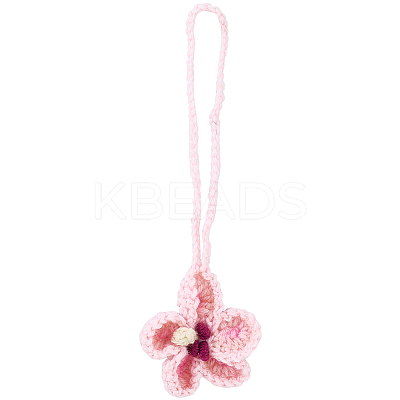 Handmade Polyester Flower Pendant Decorations HJEW-WH20020-011C-1
