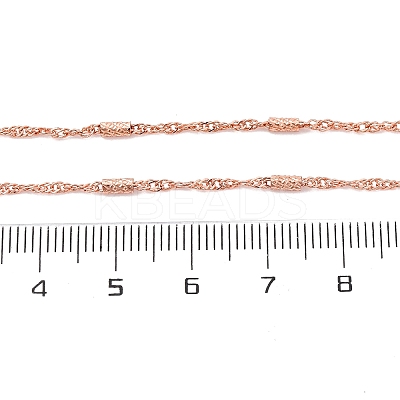 Brass Singapore Chains Necklaces for Women NJEW-D302-04RG-1
