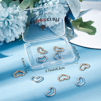 10Pcs 2 Colors Brass Spring Gate Rings KK-BBC0003-88-1