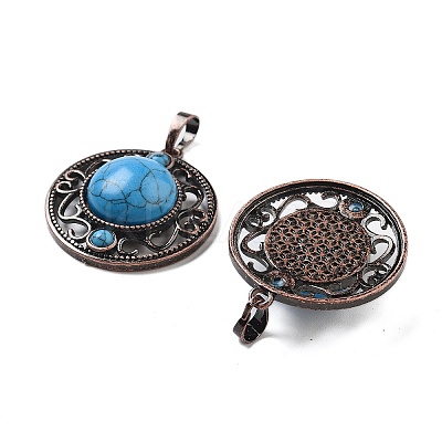 Synthetic Turquoise Pendants G-Q158-03A-R14-1