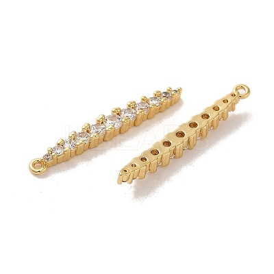 Brass Micro Pave Clear Cubic Zirconia Pendants KK-E098-03G-1