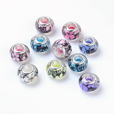 Large Hole Flower Pattern Resin European Beads OPDL-R120-M1-1