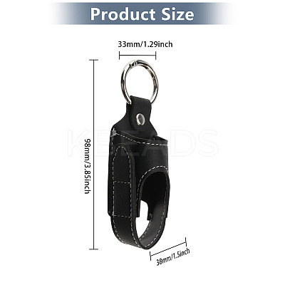 Asthma Inhaler Holder PU Leather Travel Handy Holder Keychain AJEW-WH0504-18-1