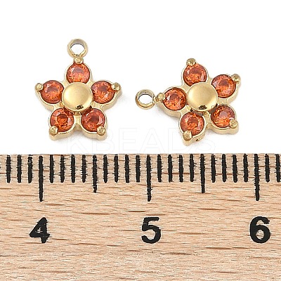 304 Stainless Steel Micro Pave Cubic Zirconia Pendants STAS-I325-021G-1