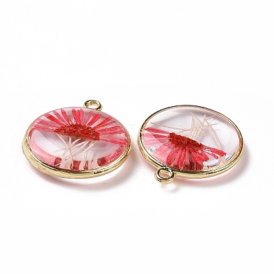 Transparent Clear Epoxy Resin Pendants LS-RESI-L036-08G-01-1