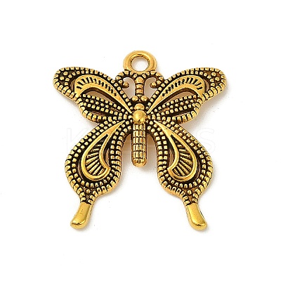 Tibetan Style Alloy Butterfly Pendants TIBEP-3945-AG-NR-1
