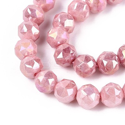 Anti-Tarnish Electroplate Glass Beads Strands X-GLAA-N010-8mm-07-1