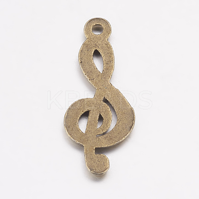 Tibetan Style Alloy Treble Clef Pendants X-TIBEP-R315-AB-FF-1