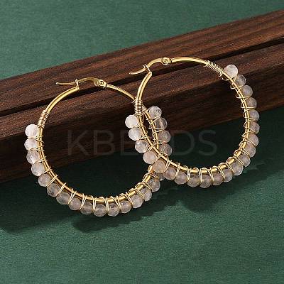 Beaded Hoop Earrings EJEW-JE03830-03-1