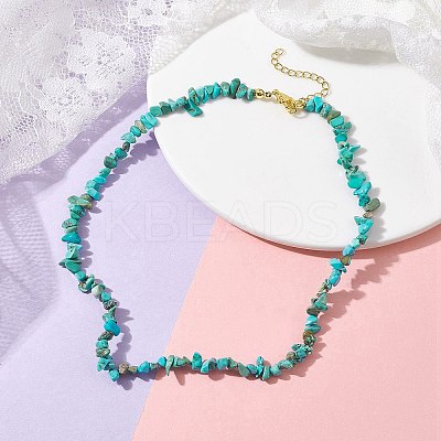 Natural Howlite Chip Beaded Necklace NJEW-JN04616-07-1