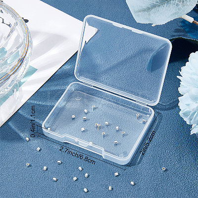 Anti-Tarnish 50Pcs Rhodium Plated 925 Sterling Silver Crimp Beads STER-BBC0001-28-1