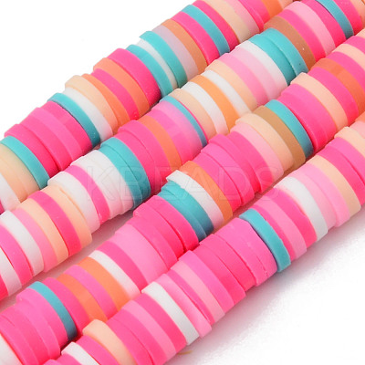 Handmade Polymer Clay Beads Strands X-CLAY-R089-6mm-099-1