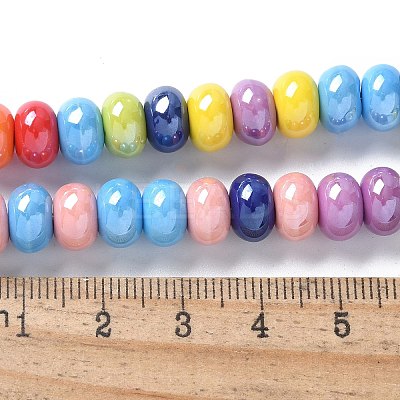 Glazed Porcelain Rondelle Beads PORC-Q001-01M-1