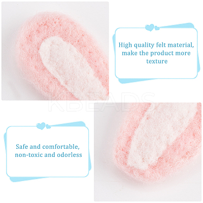 12Pcs 2 Colors Felt Rabbit Ear Ornament Accessories FIND-FG0002-31-1