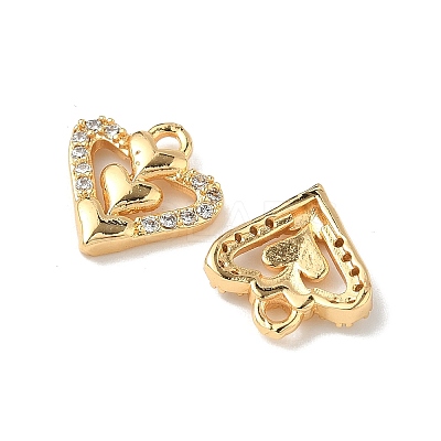Brass Micro Pave Cubic Zirconia Pendants KK-D373-01A-G-1