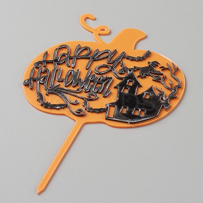 Acrylic Pumpkin Halloween Word Cake Insert Card Decoration DIY-H109-07-1