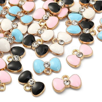 40Pcs 4 Colors Alloy Enamel Charms ENAM-CJ0002-34-1