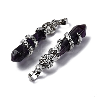Natural Amethyst Pendants G-A241-01P-02-1