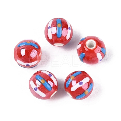 Handmade Porcelain Ceramic Beads PORC-Q005-03H-1