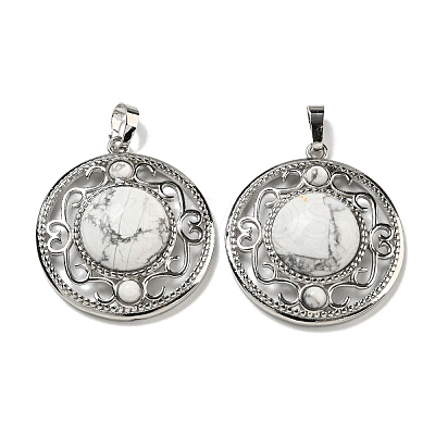 Natural Howlite Pendants G-Q158-03G-1