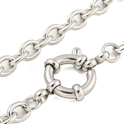 Non-Tarnish 304 Stainless Steel Cable Chain Bracelets for Women BJEW-Q344-05P-1
