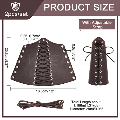 Adjustable PU Leather Cord Bracelet with Wax Cotton Cords AJEW-WH0248-456A-1