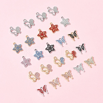24Pcs 6 Styles Rack Plating Alloy Charms FIND-FS0003-09-1