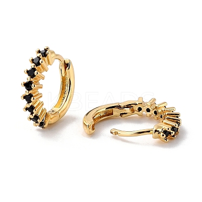 Dainty Cubic Zirconia Small Huggie Hoop Earrings EJEW-C002-16G-RS-1