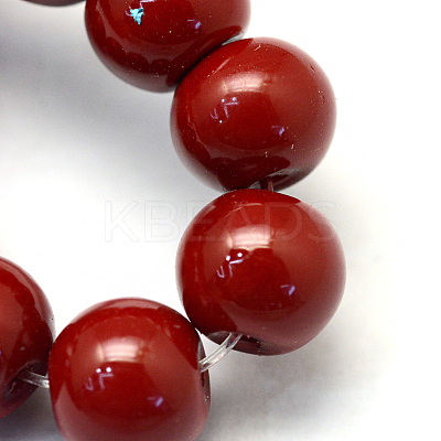 Baking Paint Pearlized Glass Pearl Round Bead Strands HY-Q003-6mm-35-1