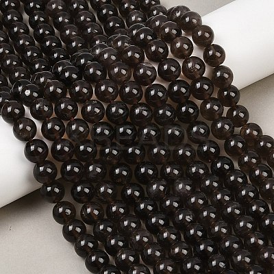 Natural Smoky Quartz Round Beads Strands G-E329-10mm-38D-1