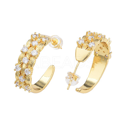 Cubic Zirconia Half Hoop  Earrings EJEW-N011-68-1