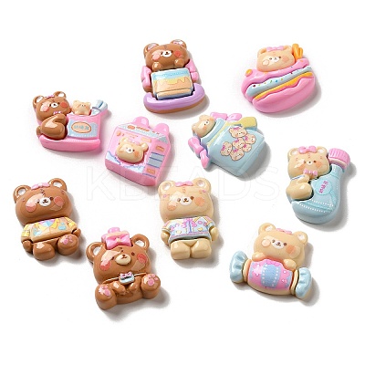 Bear Theme Opaque Resin Decoden Cabochons CRES-P034-06-1