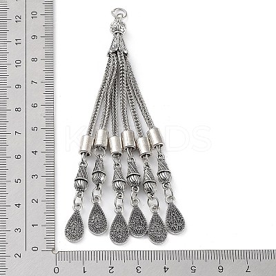Tibetan Style Alloy Curb Chain Tassel Big Pendants LS-FIND-K013-01AS-08-1