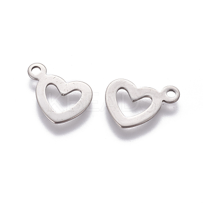 Tarnish Resistant 304 Stainless Steel Open Heart Charms STAS-L234-087P-1