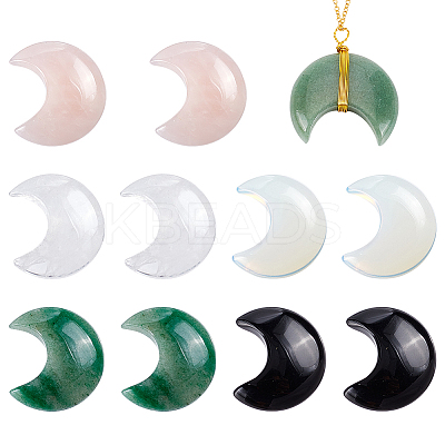 10Pcs 5 Styles Natural & Synthetic Mixed Gemstone Cabochons G-HY0001-05-1