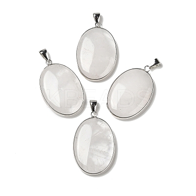 Natural Rose Quartz Pendants G-M415-01P-08-1