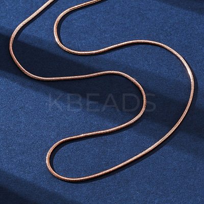 Brass Round Snake Chain Necklaces for Women NJEW-D302-15RG-1