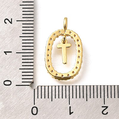 Brass Micro Pave Cubic Zirconia Pendants ZIRC-P123-01G-T01-1